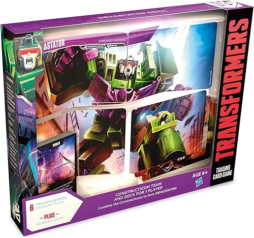 Transformers TCG: Deck Devastator | Baraja lista para jugar | 46 cartas incluido el equipo de combinadores de Devastator