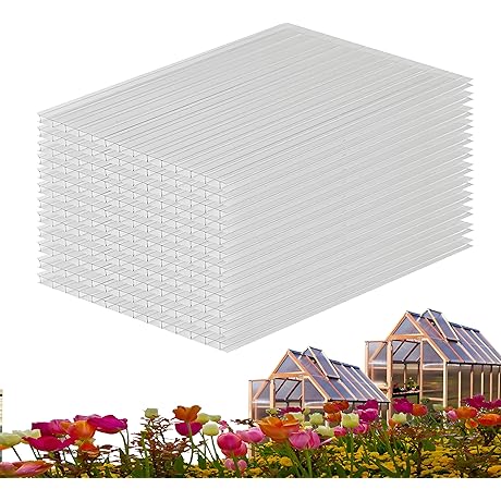 Polycarbonate Greenhouse Panels 0.32'' 12Pcs 4' x 2'