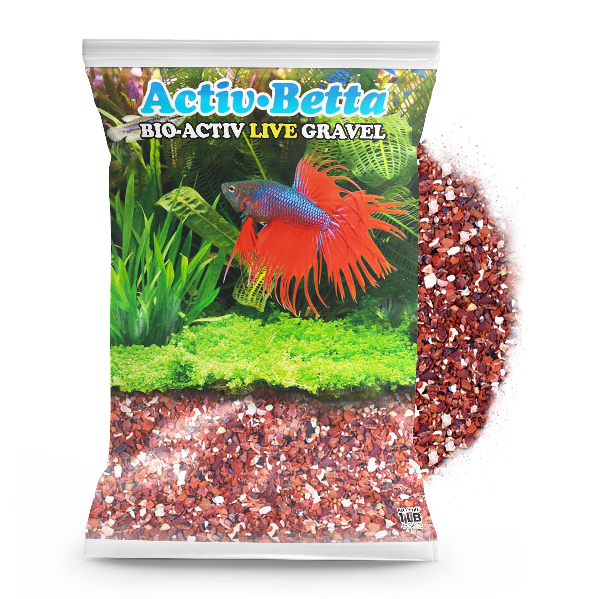 Activ Betta Red River Aquarium Gravel - 1 lb - Decorative Substrate for Freshwater & Saltwater Tanks, Easy to Maintain, Enhances Natural Beauty
