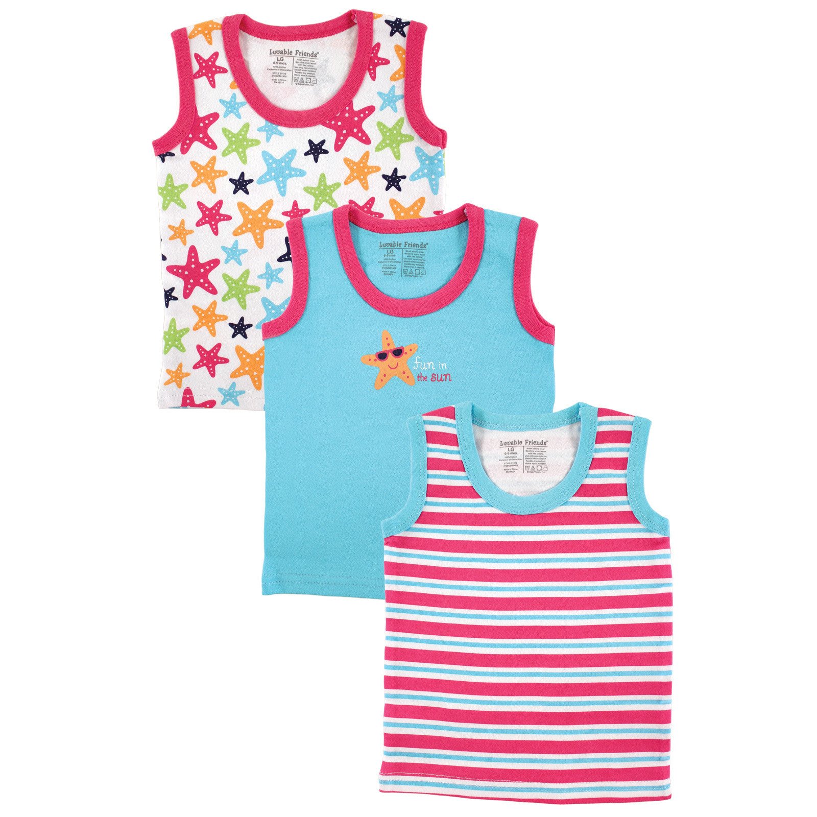 3-Pack Sleeveless Tee Tops