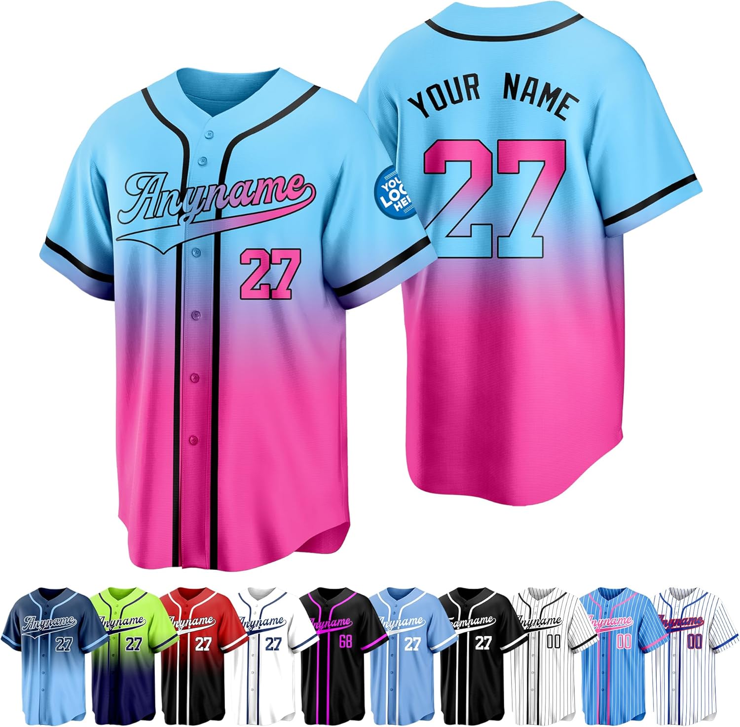 Custom Baseball Jerseys Personalized Stitched or Printed Name Number Baseball Shirt Sports Uniform for Men Women Youth Gifts