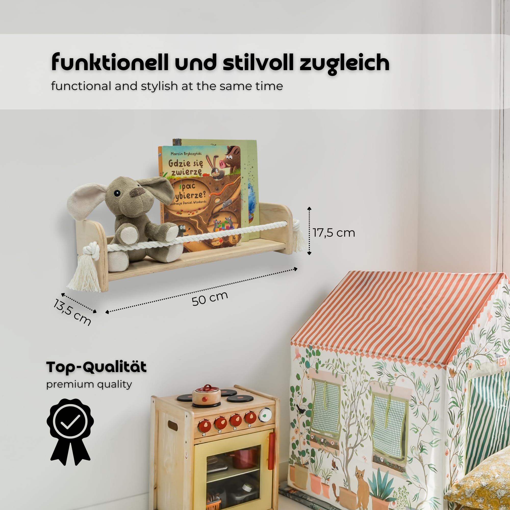 MAMOI® Libreria per bambini, libreria per cameretta dei bambini, libreria per bambini, libreria per bambini, libreria per bambini, libreria in legno, mobili per bambini per bambini piccoli Montessori