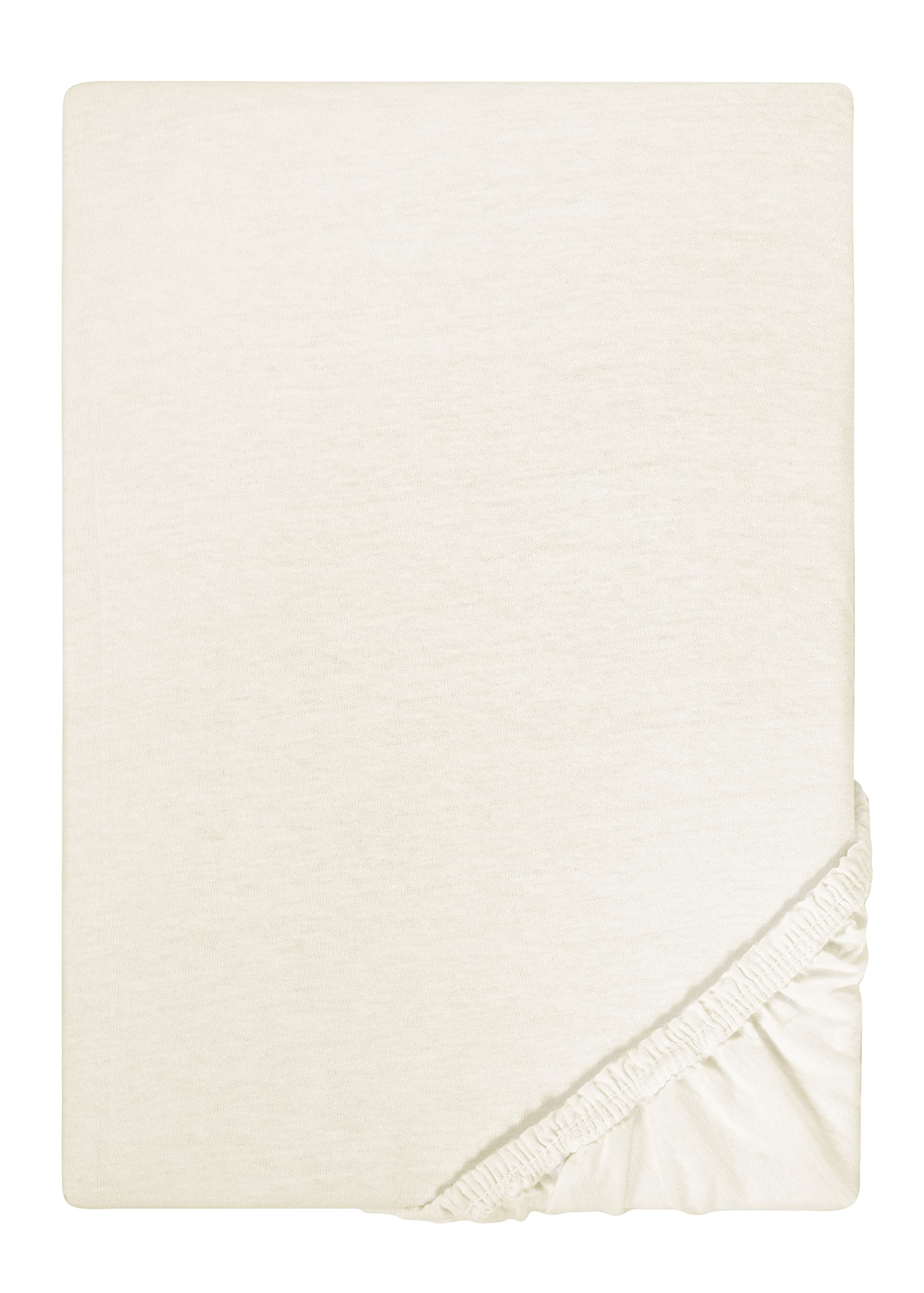 Biberna 0077155 Lenzuolo Jersey (Altezza Materasso max. 22 cm) 1X 90X190 cm > 100X200 cm, Natura