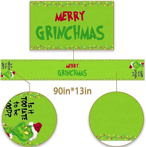 Miniatura 5 de Camino de mesa de Navidad verde a cuadros de búfalo de Navidad, decoración de fiesta de invierno, decoración de fiesta, chimenea, cocina, comedor,