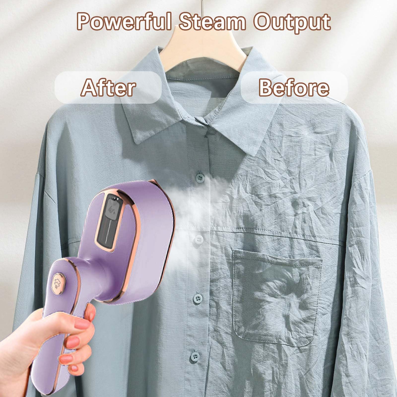 Fer à Repasser Vapeur,Défroisseur Vapeur,Portable de 1000W à Chauffage Rapide 20s,Défroisseur vapeur portatif, Réservoir dEau 100 ML,Voyage Vapeur Steamer pour La Maison/les Voyages-Violet
