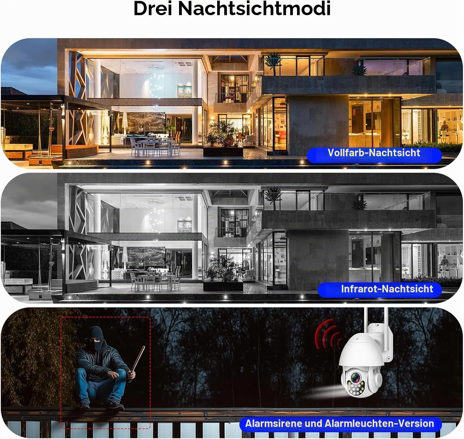 4G/WLAN Alarmanlage Haus mit Außenkamera, 25-teiliges Sicherheitssystem für Haus mit Sirene, PIR-Bewegungsmeldern, Fenster-/Türsensor, Fernbedienungen, Kompatibel mit Google Assistant
