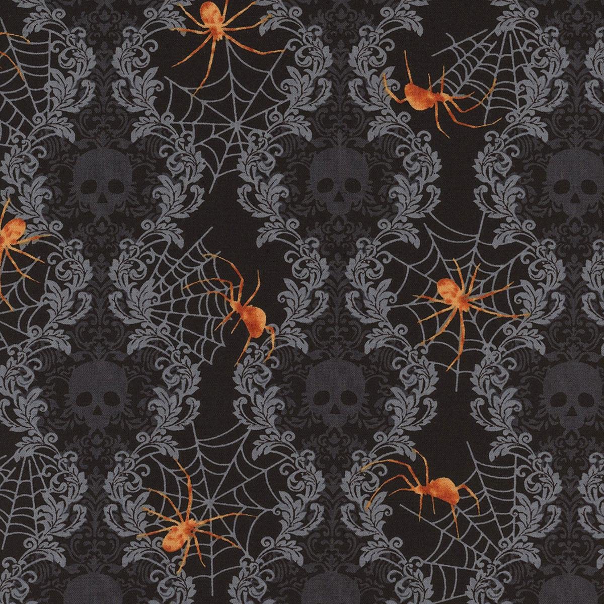Studio E Fabrics Spooky Night Spooky Damask Stripe Black