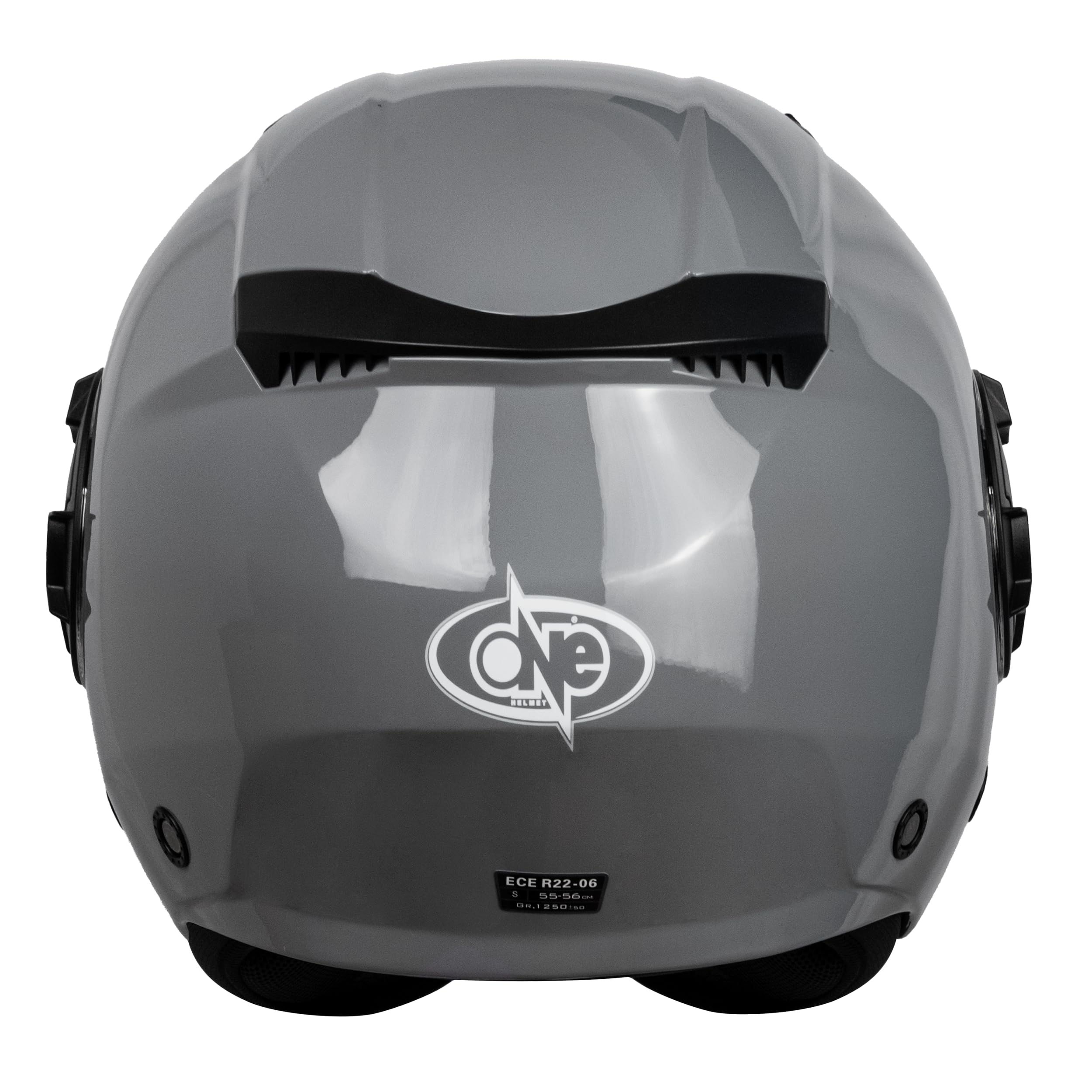 One by Camamoto | Casco Alfa 2.0 Jet/Demi-Jet per Moto e Scooter, Nardo Grey Lucido, Doppia Visiera, Omologato ECE R22-06, Taglia M (57-58 cm)