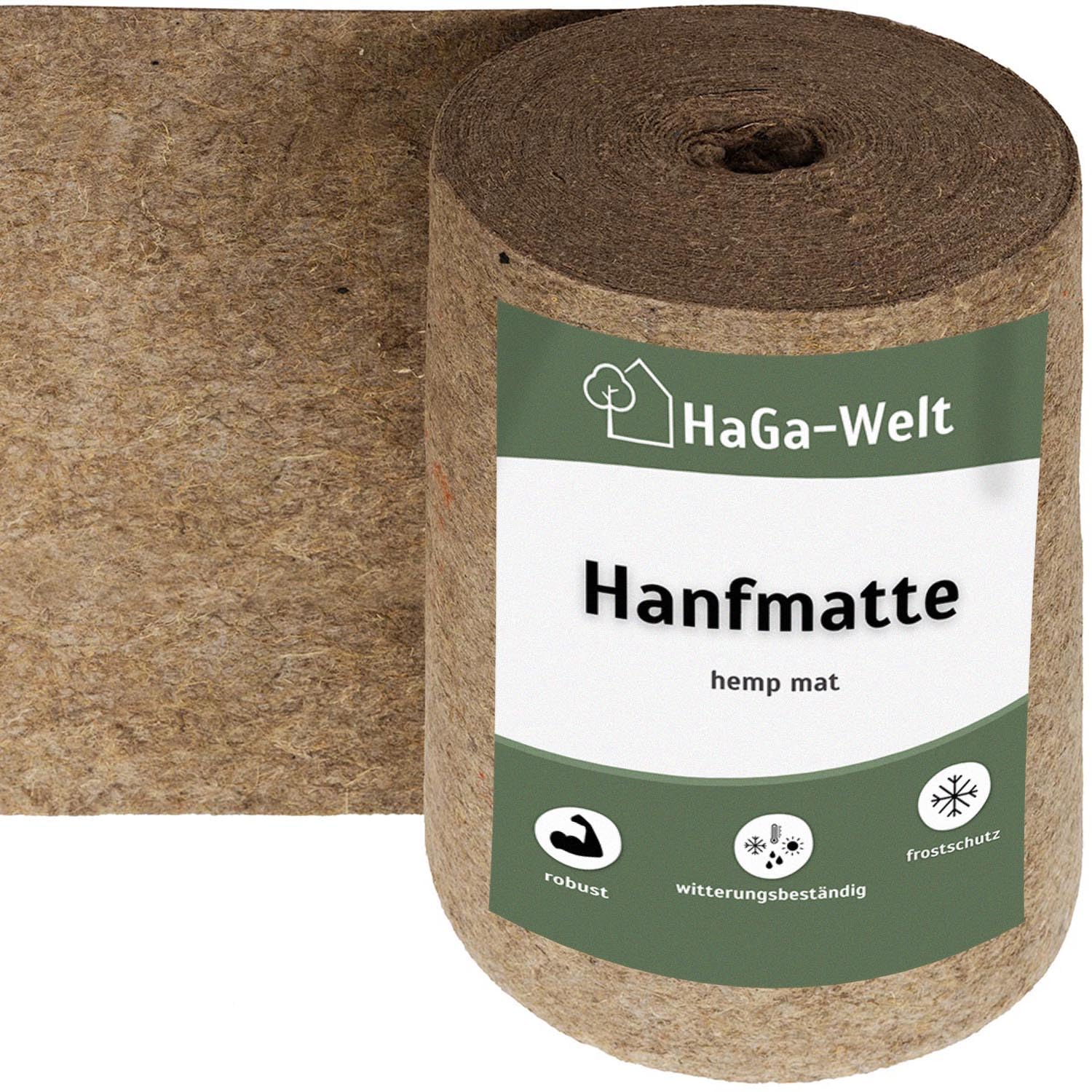 HaGa® Tapis en chanvre 500 g/m² en 0,65 m x 5 m | Tapis de litière durable pour cage de petits animaux | Tapis en chanvre respirant, support parfait pour la litière de petits animaux, 100 % chanvre