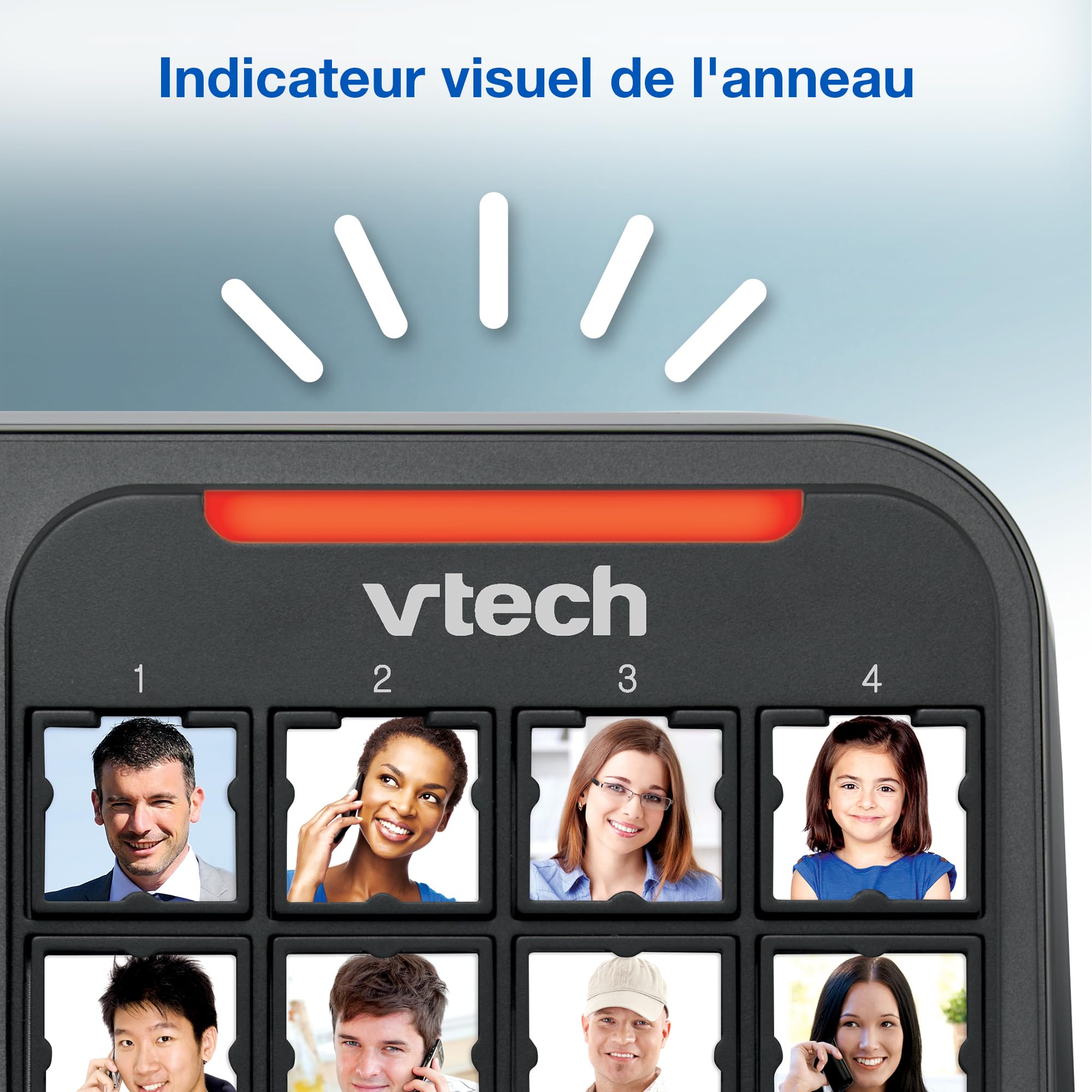 VTech CL6550 téléphone Filaire + téléphone DECT sans Fil,à Grosses Touches,bloqueur d'appels,combiné et Base avec Haut-Parleur,Gros Boutons et Grand écran,Touches de Composition avec Photo
