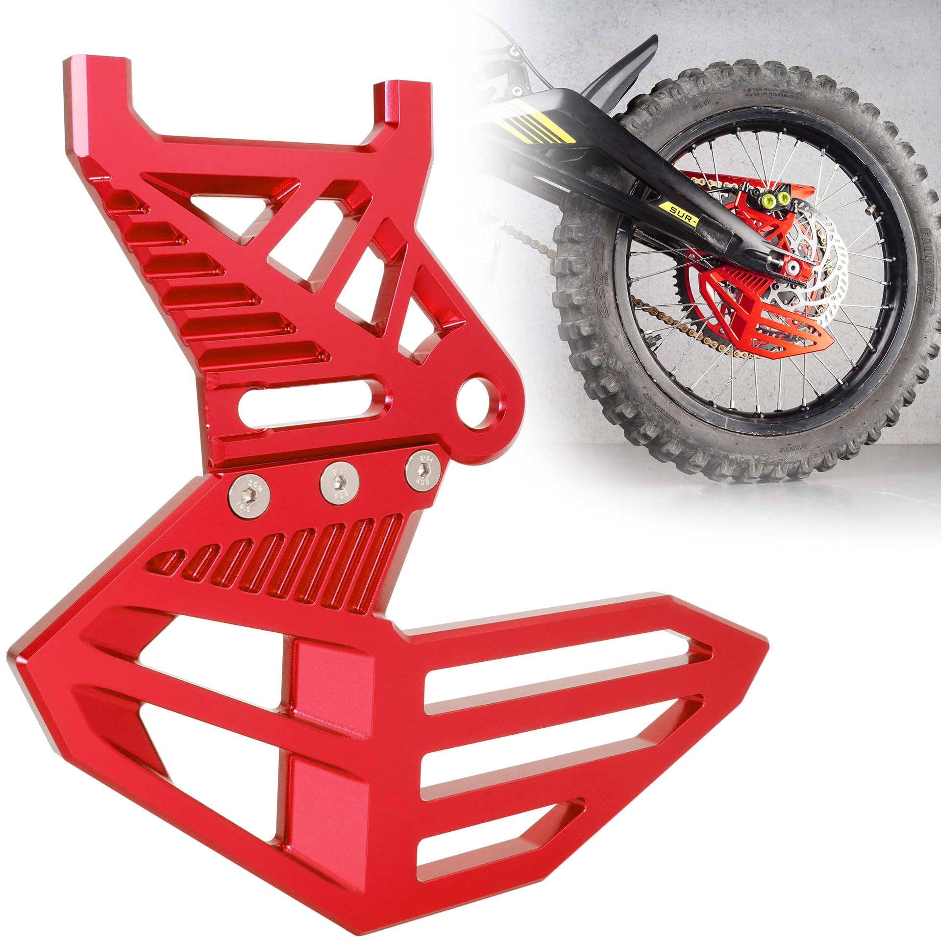 ZANGOMB Rear Brake Disc Guard Protector 6061 Aluminum for Surron Light bee X/S/ L1E, Segway X160 X260, Red