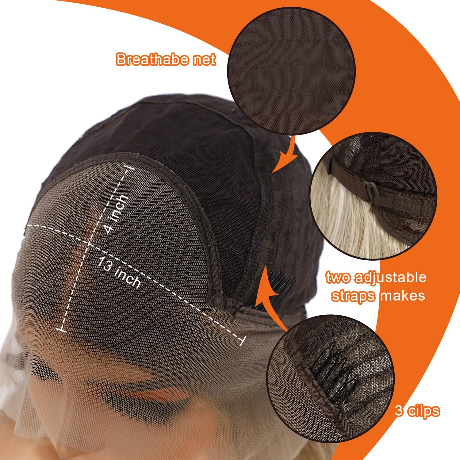 SOMIARIK Grey Highlight Blonde Lace Front Wig - Image 4