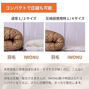 iwonuイオーヌ　掛け布団シングル2枚合掛け　春夏秋冬掛けダストダニフリー IWONU掛布団 - IWONU