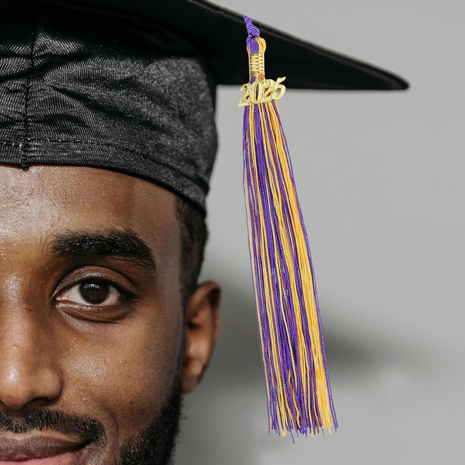 FRCOLOR 6pcs Graduation Tassel Ornaments for College Student Cap, Violet and Gold Decorative Graduation Season Hat Accessories for School Party and Graduate Ceremonies