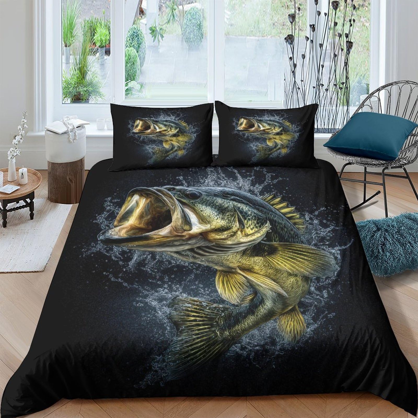 Ctjqhvkz Style-5 3D Printed Golden Fish Fitted Sheet Microfiber Soft Breathable Water Splash Bed Cover For Bedroom Guest Room Decor Single（135X200cm）