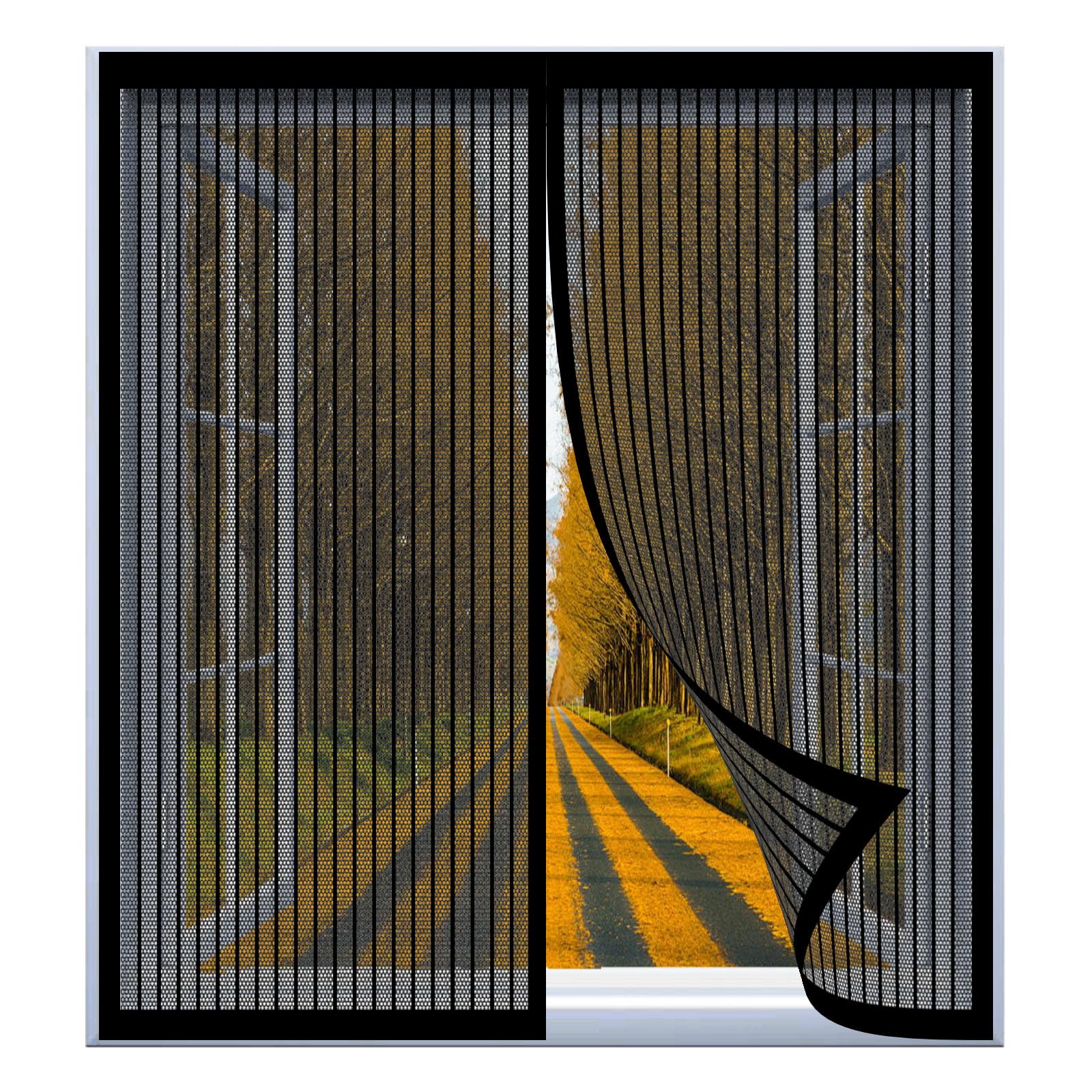 Yuanwan Black Magnetic Window Screen For Cats 97 X 123 Cm Easy Installation No Drilling Or Screwing Fly Window Screen Mesh For Windows Nets To Keep Bugs Out,