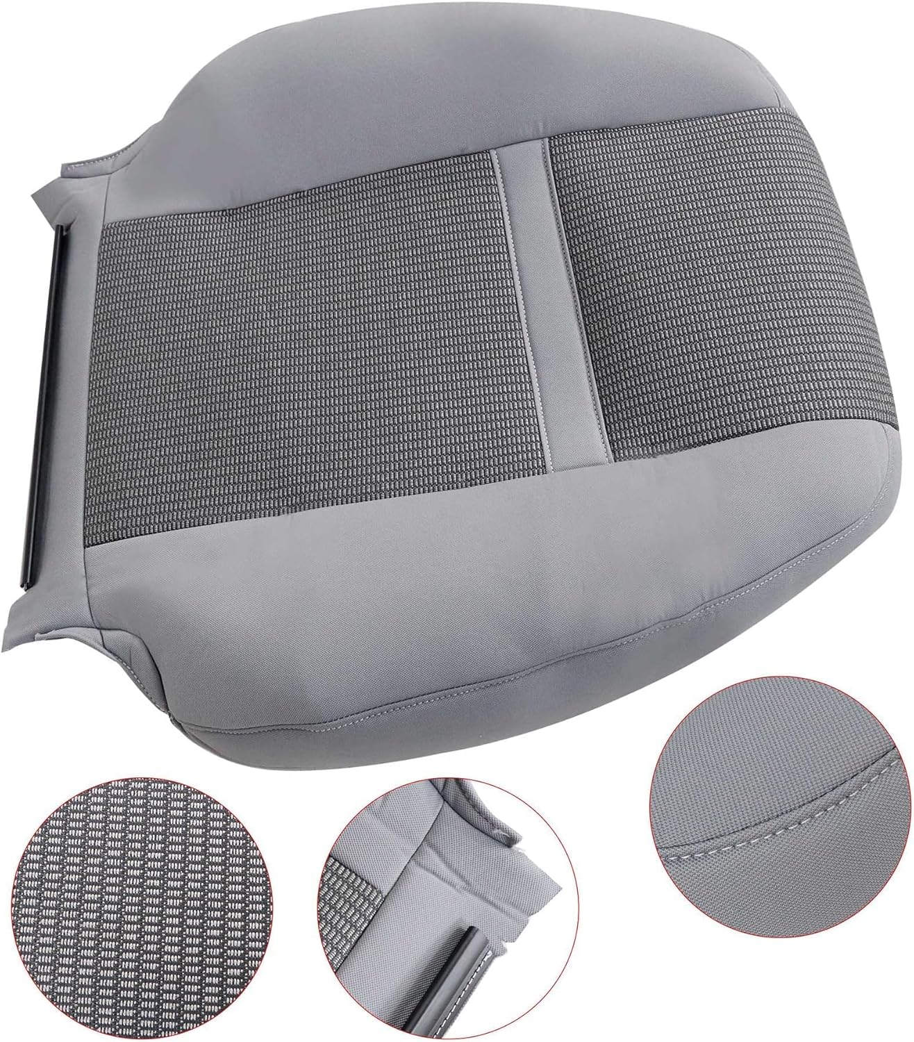 GXARTS Driver Or Passenger Side Top Lean Back Replacement Cloth Seat Cover Gray Compatible with Dodge Ram 1500 2500 3500 4500 5500 2006 2007 2008 2009 2010