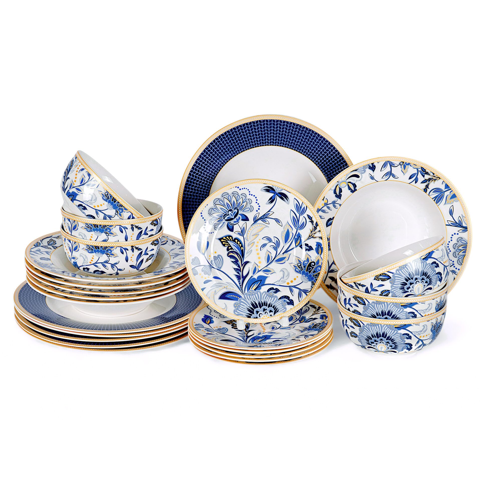 Amazon.com | Bone China Dinnerware Set of 24 for 6 pers. Dessert