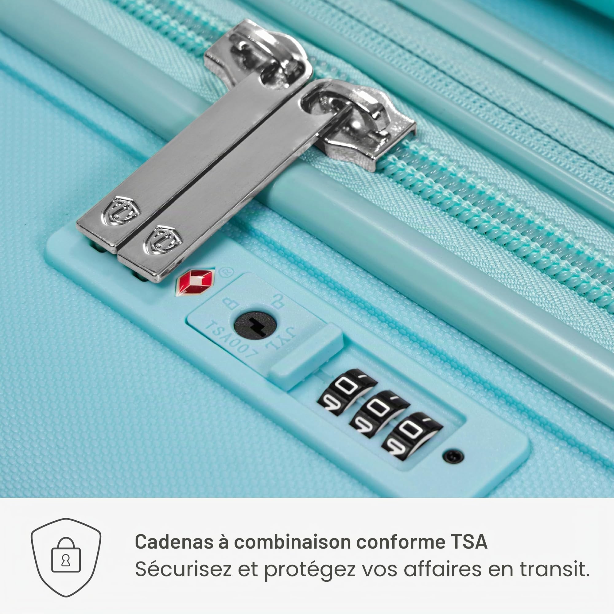 Traveler's Choice Pagosa Valise Rigide et Indestructible, Valise Extensible à roulettes pivotantes, Bleu bébé, 2 Piece Set