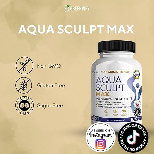 Miniatura 5 de Aqua Sculpt Suplemento dietético de máxima fuerza, 60 cápsulas, apoyo natural, suministro para 30 días (2)