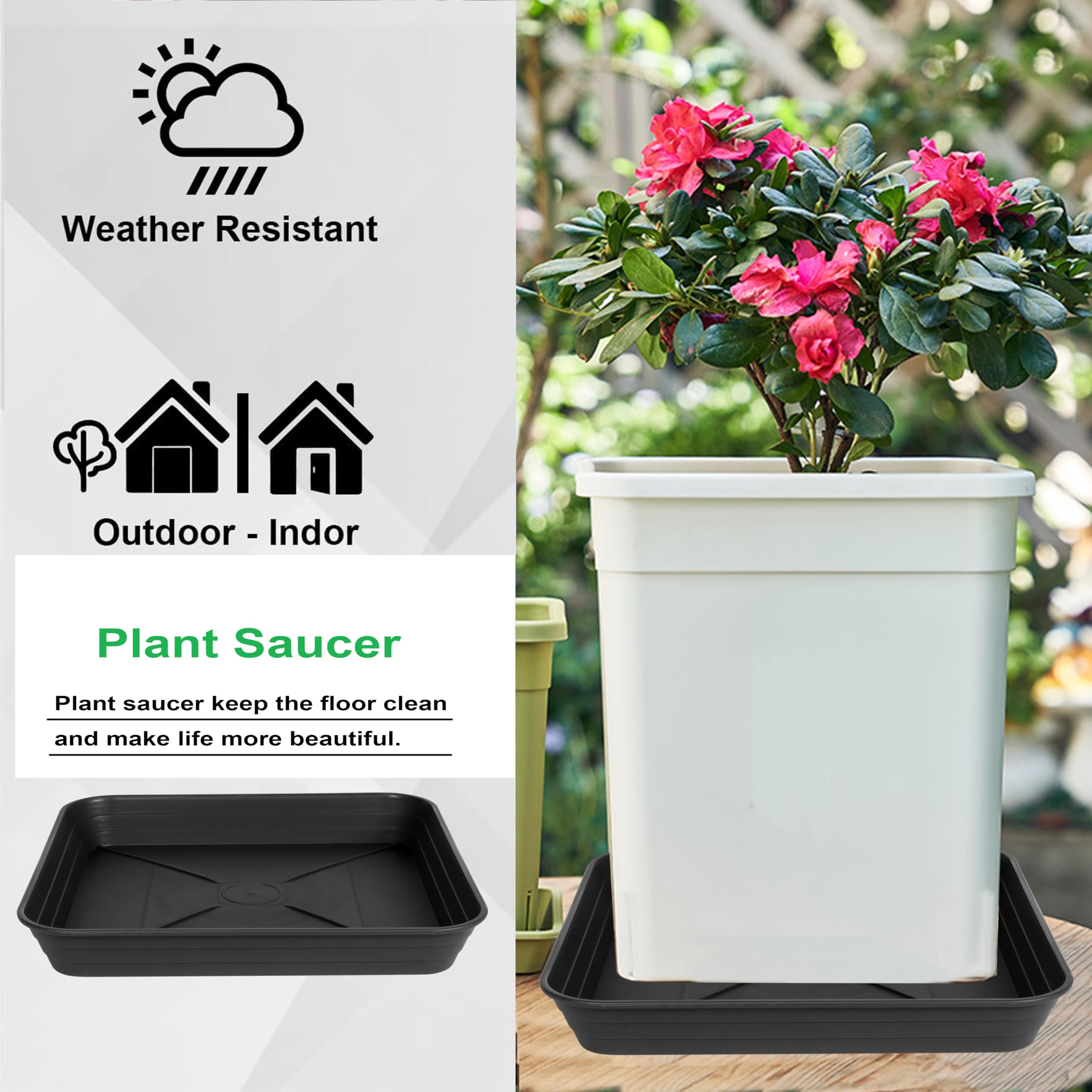 Plant Saucers - Heavy Duty Square Trays -7 Plant Saucers - Heavy Duty Square Trays -7