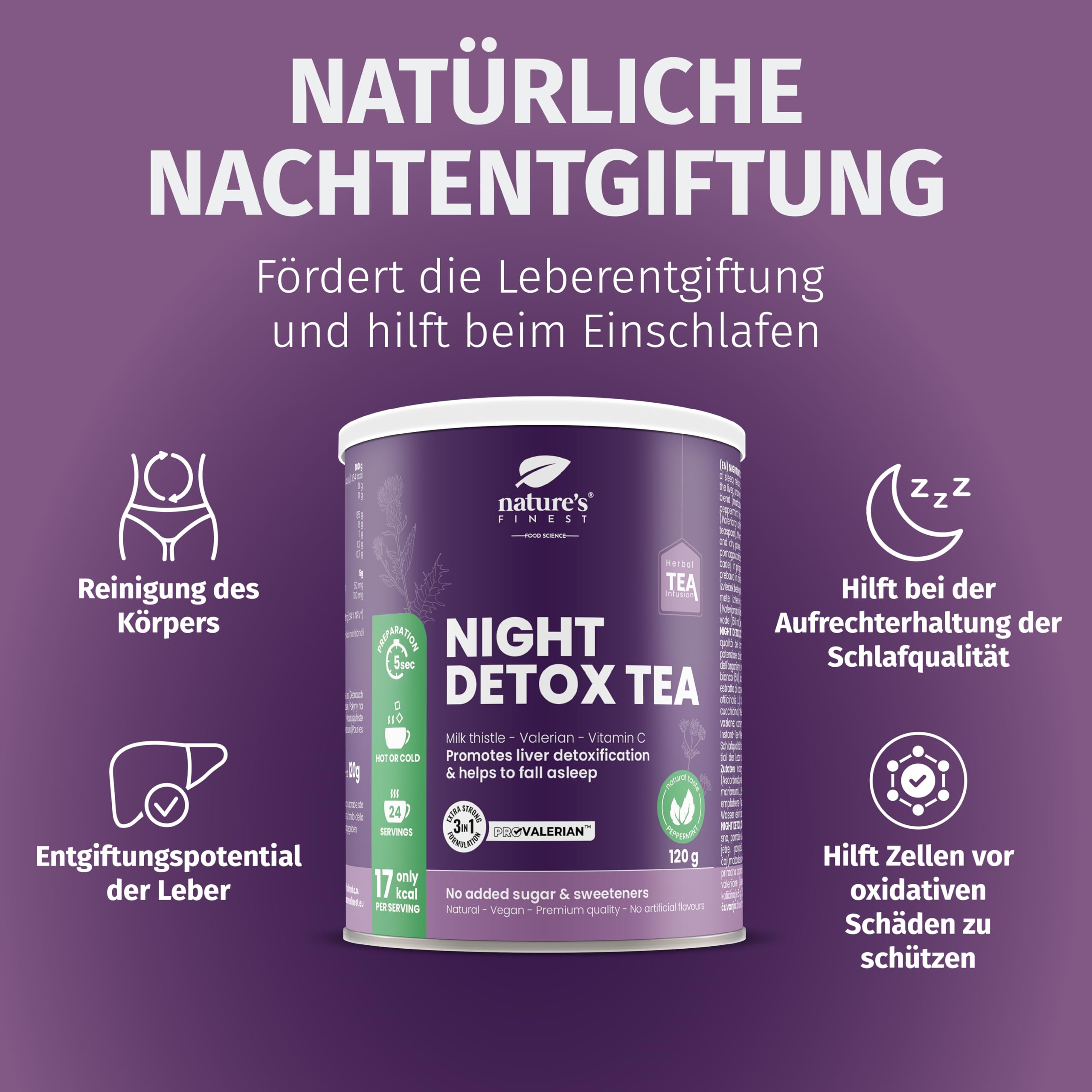 Nature's Finest Night Detox Tea, Instant-Tee 360 g (3er Pack)