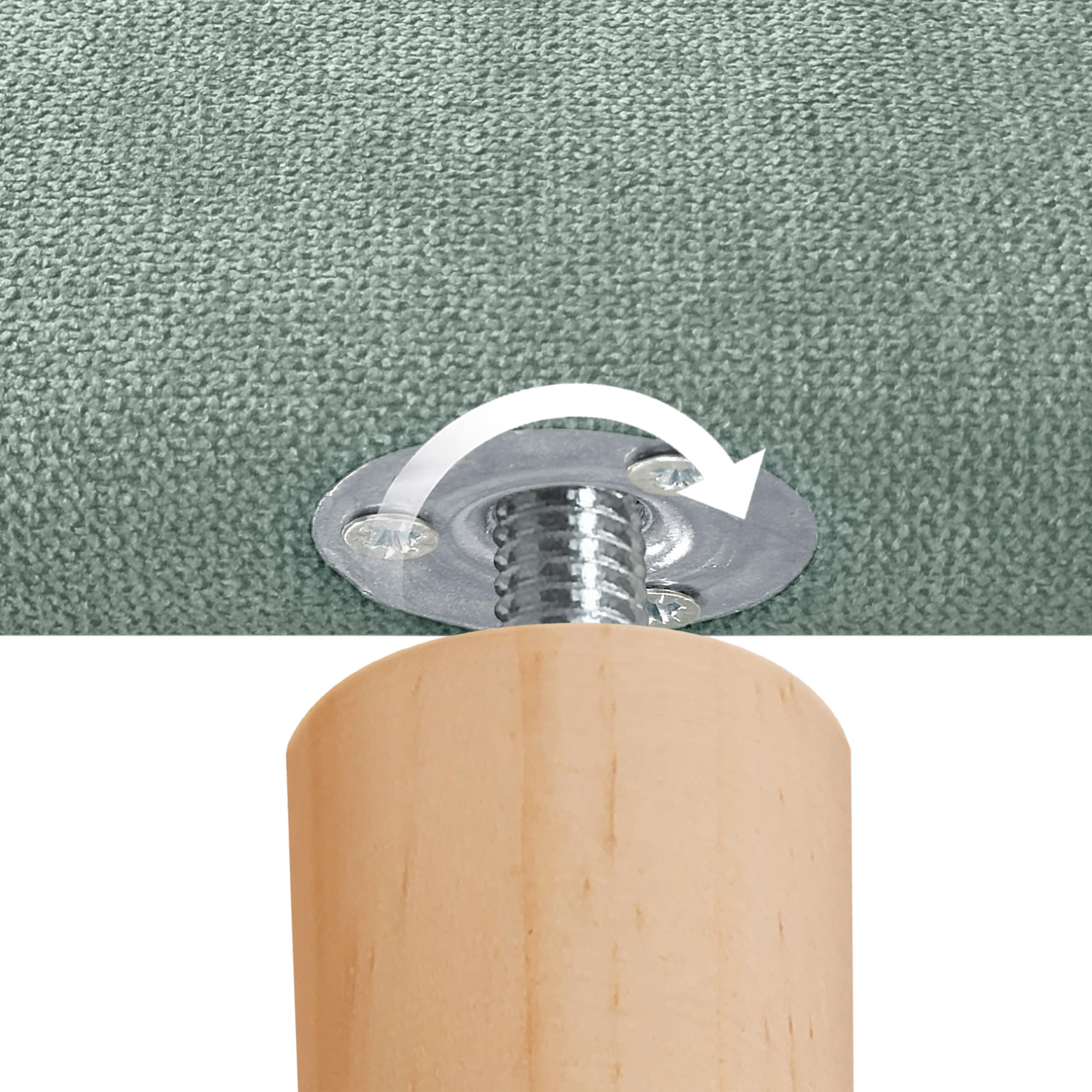 DHOME Cabecero Tapizado Liso Curvo Tela Aqualine 70cm Altura con Patas para Pared Acústicos Cabeceros Absorbentes Cabezal Cama Dormitorio (Verde Agua, 160cm)