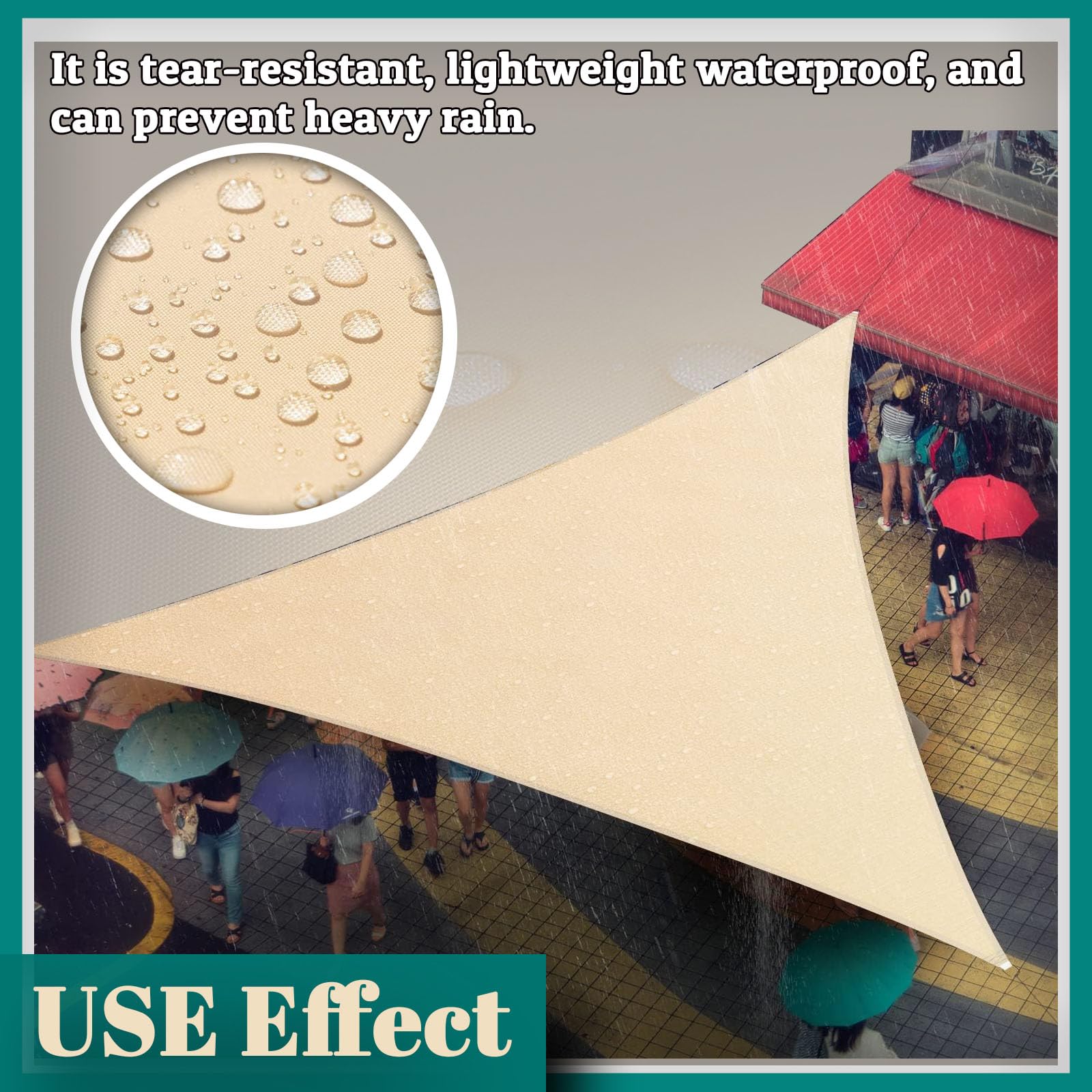 Sonnensege Wasserdicht,95% UV-Schutz mit Ösen,Wasserdicht Reißfest,Sonnensegel mit Befestigungsseile für Garten und Balkon grau 4×5 M