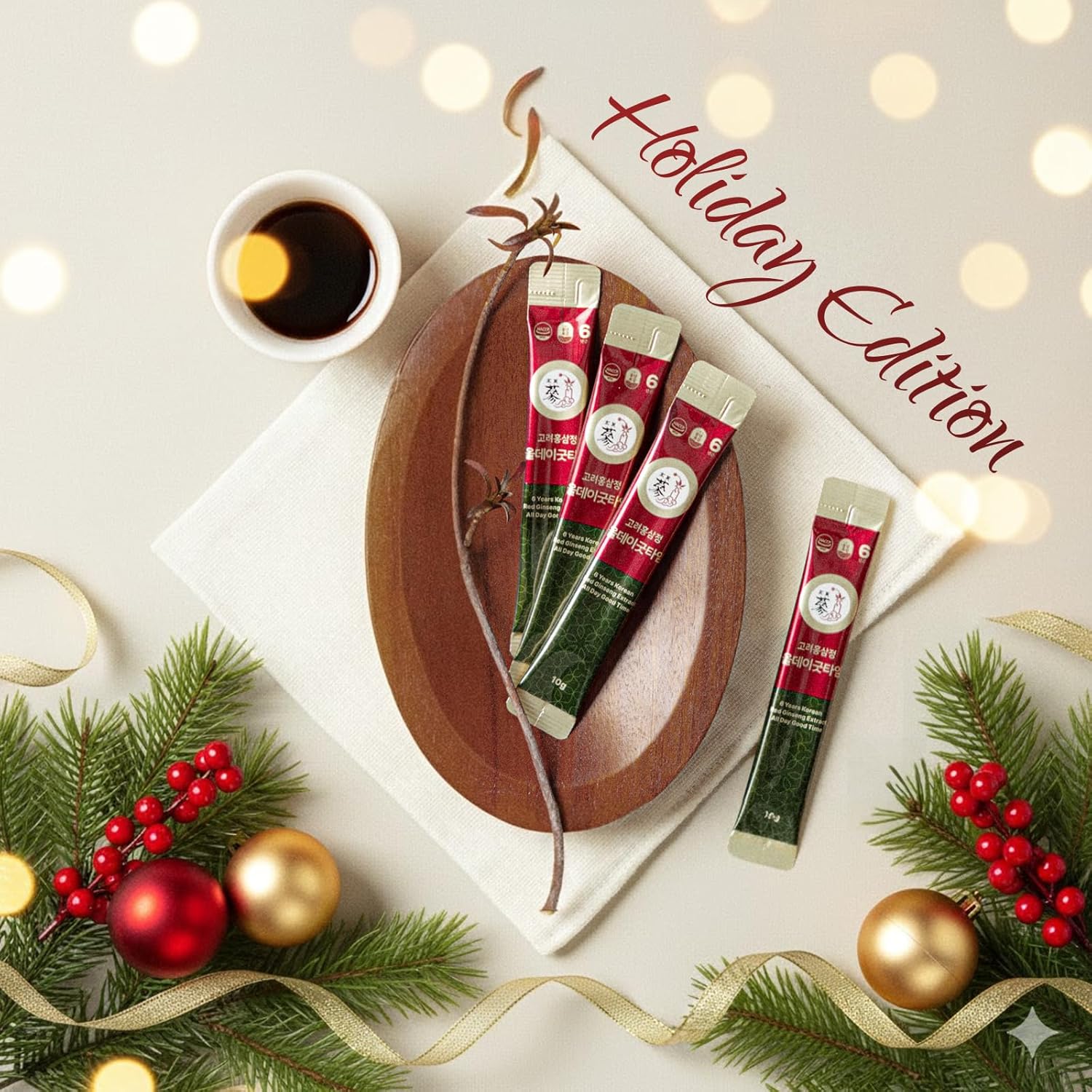 6 Year Korean Red Ginseng Shot - 7mg Ginsenosides - Caffeine Free HACCP 10 Packets - Image 4