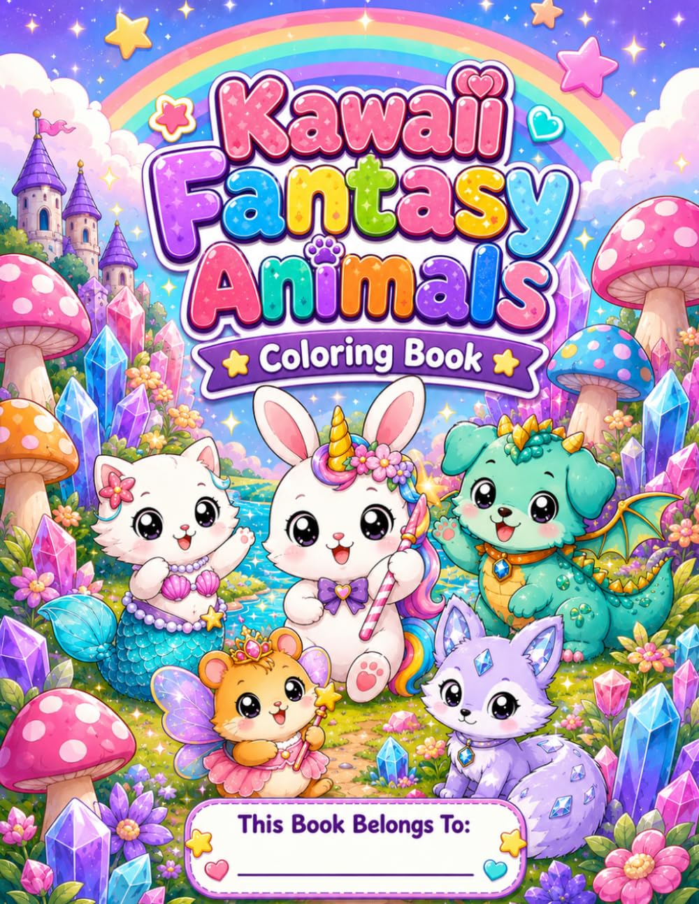 Kawaii Fantasy Animals Coloring Book: Magical Adventures