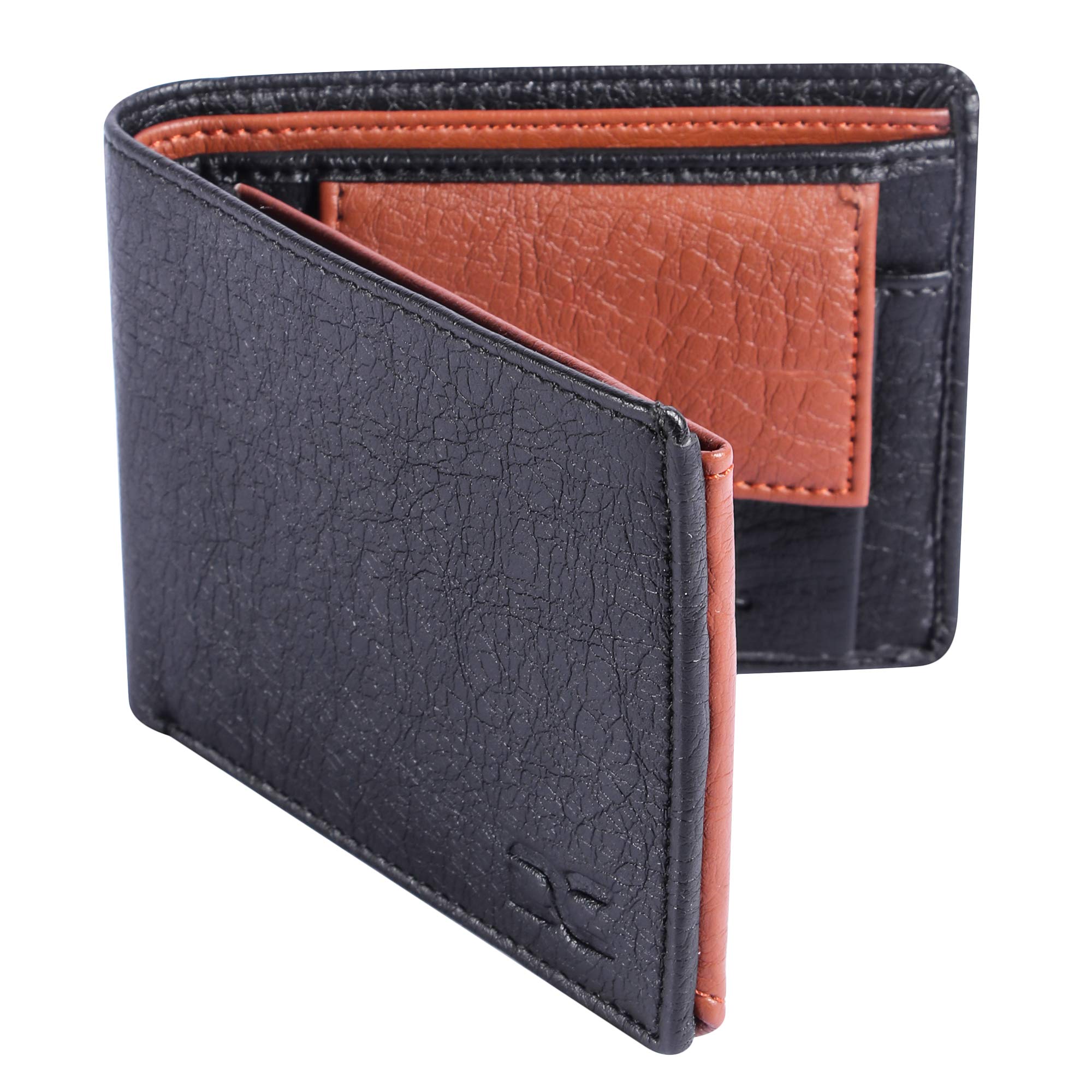 M Mensanity Dezire Crafts Men Formal, Casual Artificial Leather Wallet (Black-Tan)