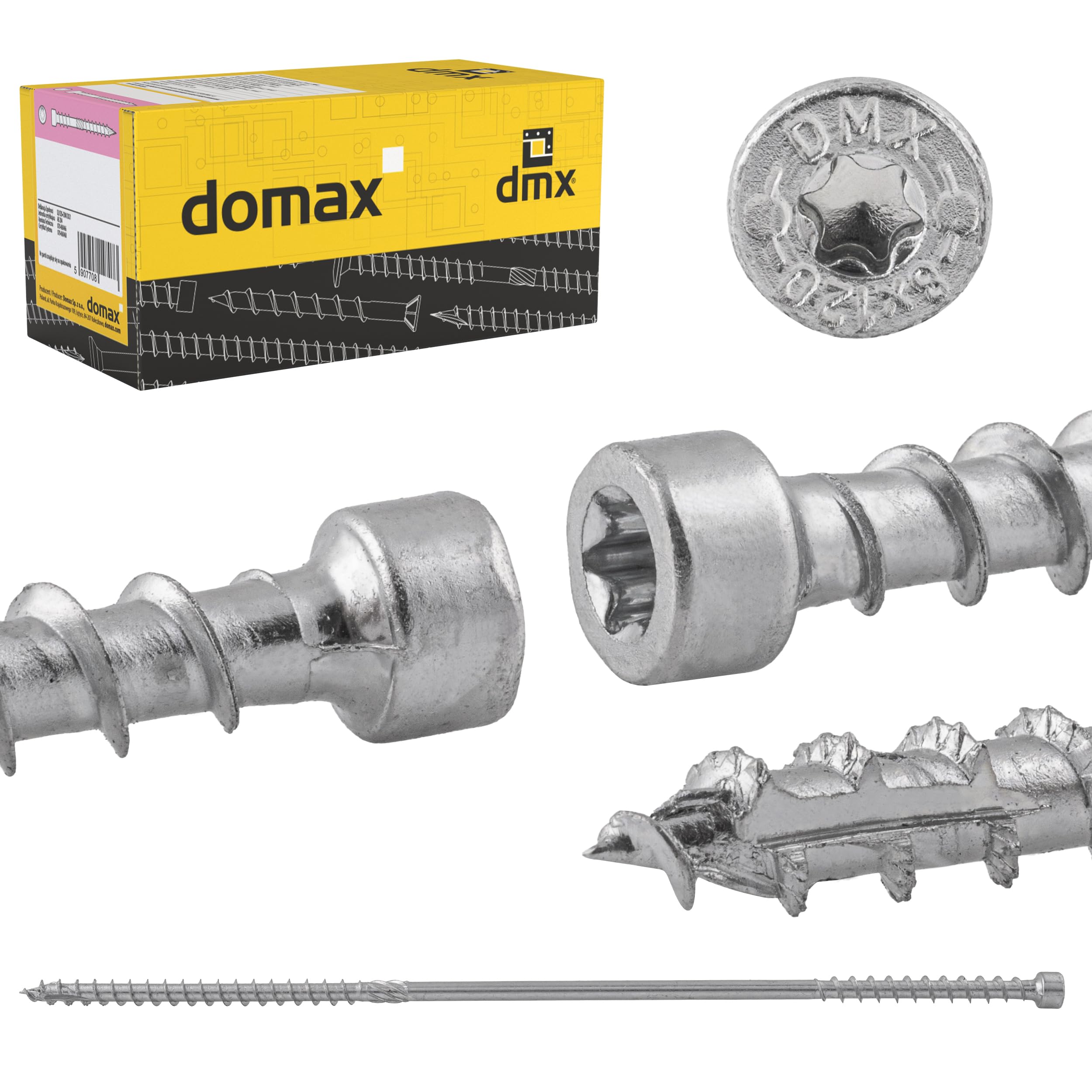 DMX Holzschrauben Torx - Zylinderkopfschrauben 8x300 - Doppelgewinde für Aufsparrendämmung - Konstruktionsschrauben - Schrauben Set 50 Stück - Doppelgewindeschrabe - Montageschrauben