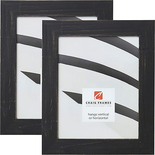 Craig Frames Jasper, marco de fotos de 4 x 6 pulgadas, color negro carbón campestre, juego de 2