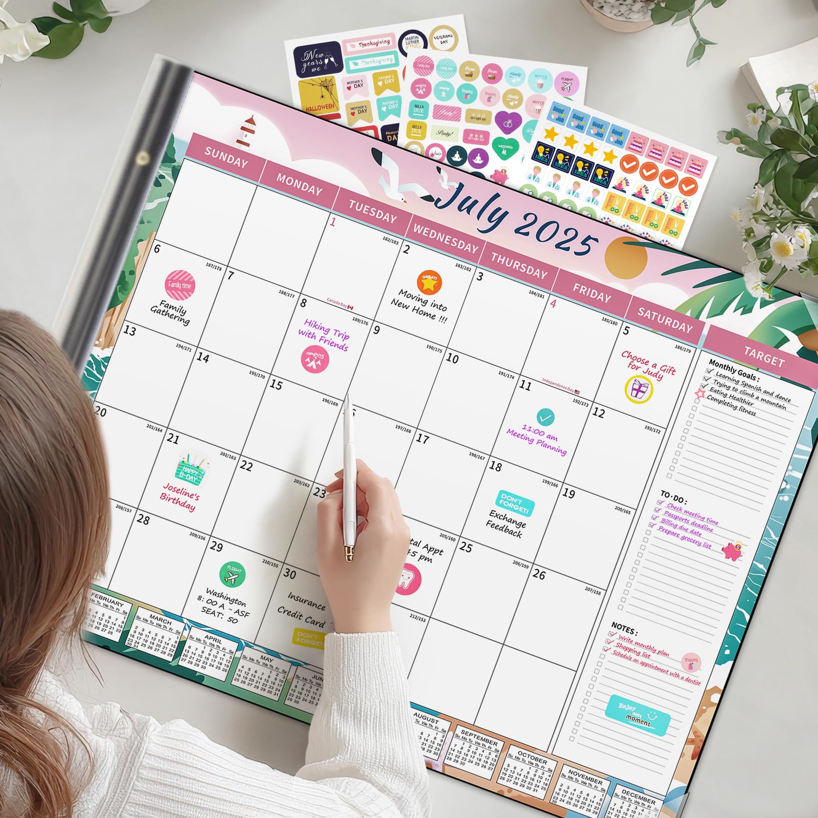 Snapklik.co : Ospelelf Wall Calendar 2025-2026, Large Dry Erase