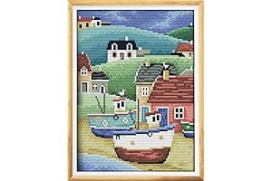 CaptainCrafts Cross Stitch Kit: Pre-Drawn Canvas for Embroidered Artwork