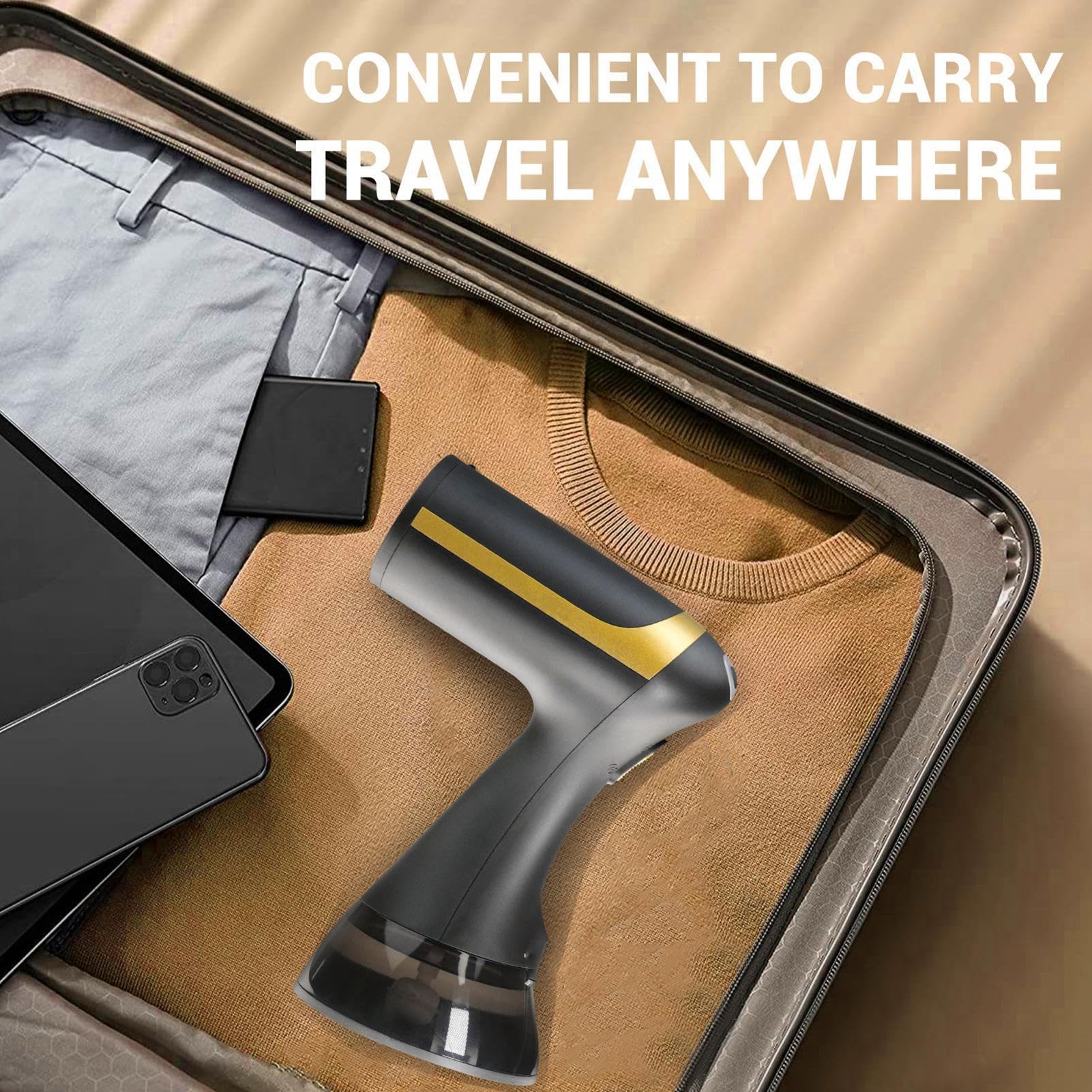 Stiratrice a vapore portatile, piroscafo a vapore, portatile da viaggio | 1500 W, pentola a vapore potente per casa, magliette, camicie e mobili.