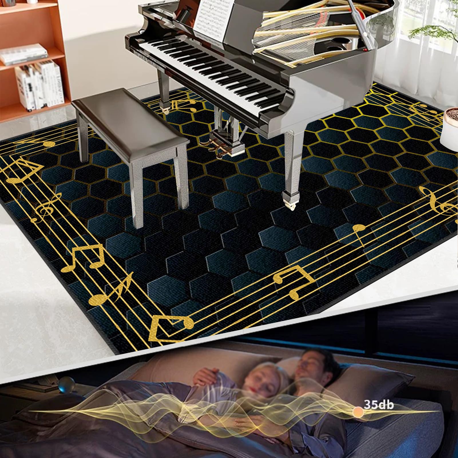 Bateria elektroniczna Dywan na perkusję i perkusję Maty akustyczne Pianino Baterie Akustyczne Maty Na Bęben Dźwiękoszczelny Antypoślizgowy Mata 180 x 140 cm