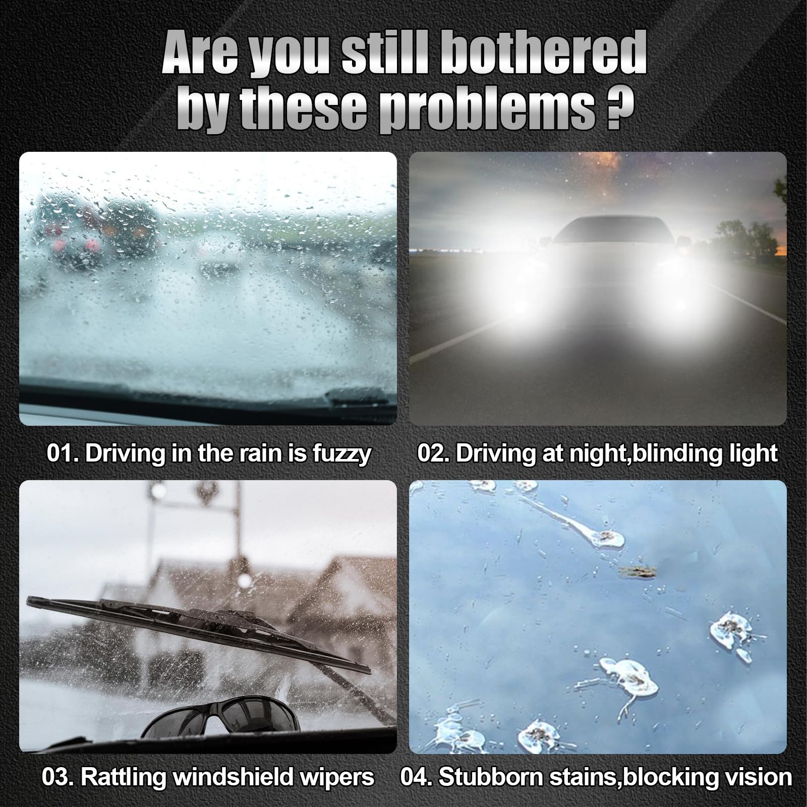 ANDA SPARK 3PCS 2025 Upgraded Oil Film Cleaning Brush for Car Windows,All-in-One Glass Film Remover with Enhanced Vision, Windshield Cleaner, Rain Resistant Universal Windshield Oil Remover Kit