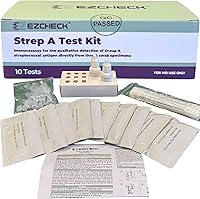 EZCHECK At-Home Throat Test Kit - 10 Tests, 99% Accurate Results in 5 Minutes, No Lab Mail-In
