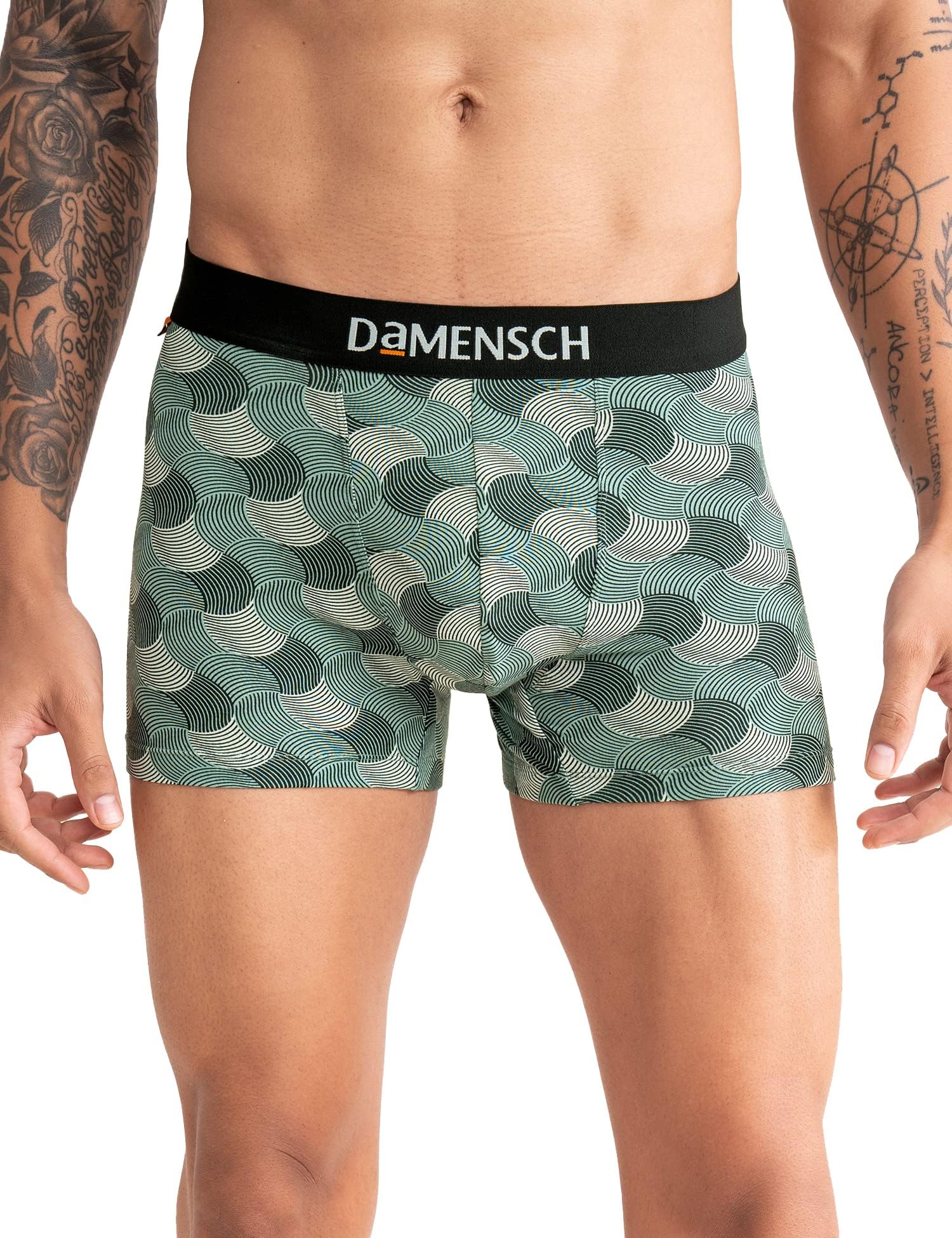 Men's Deo-Cotton Deodorizing Printed Trunks- Pack of 1- Aquifer- XXX-Large Green-image-7