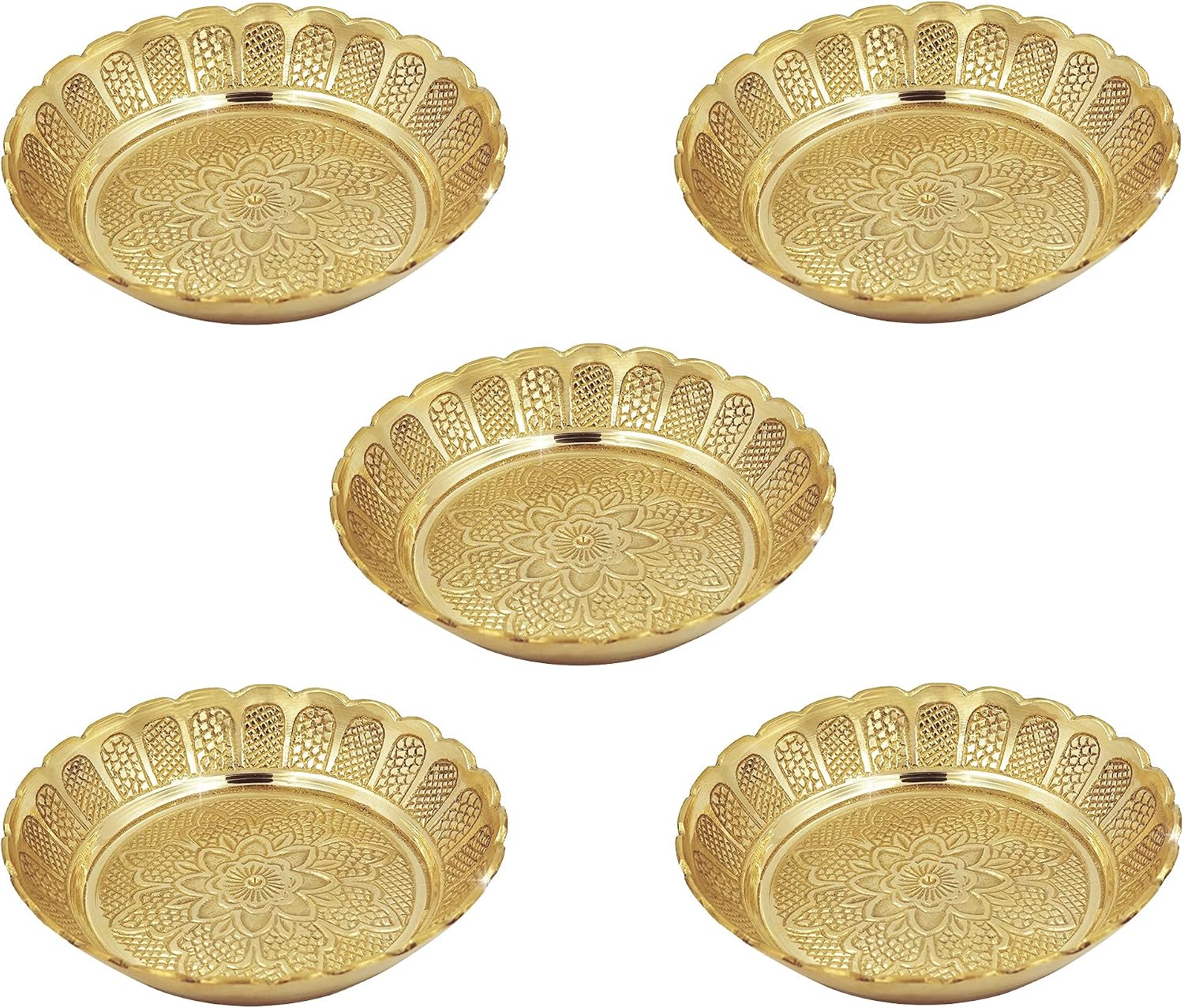 Shubhkart Premium Solid Brass Nakshi Plate Set