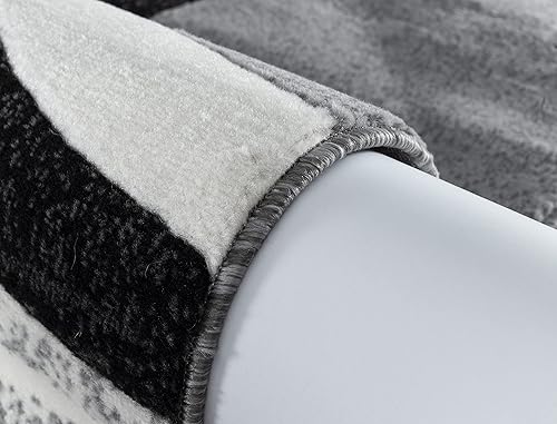 Miniatura 4 de Alfombra y decoración NPT ox17 rojo gris geométrico moderno abstracto alfombra para sala de estar, dormitorio (2 pies x 7 pies pasillo camino)