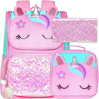 UFNDC 3PCS Unicorn Backpack for Girls, 15