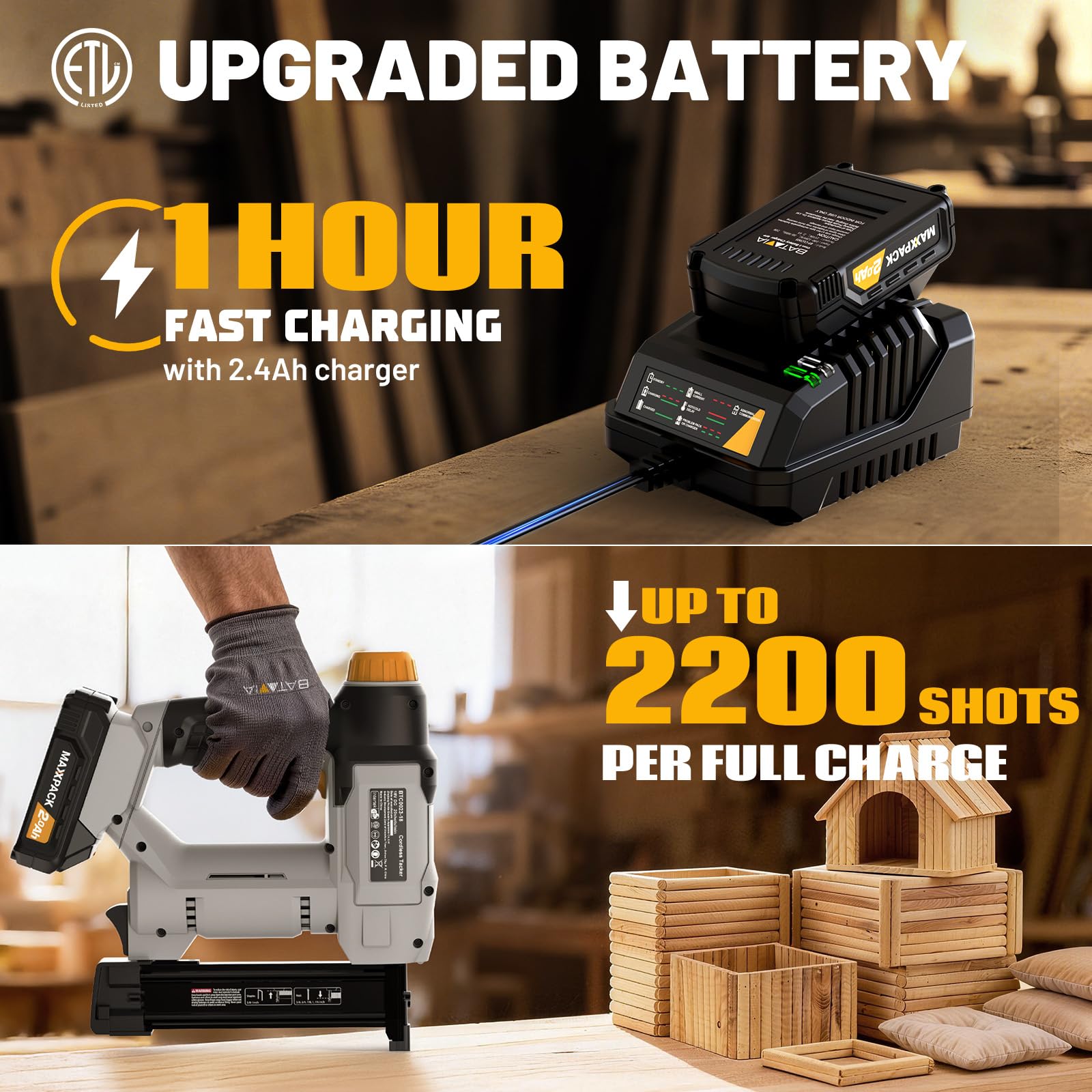 Batavia 20V Cordless Nail Gun - Brad Nailer & Stapler -5