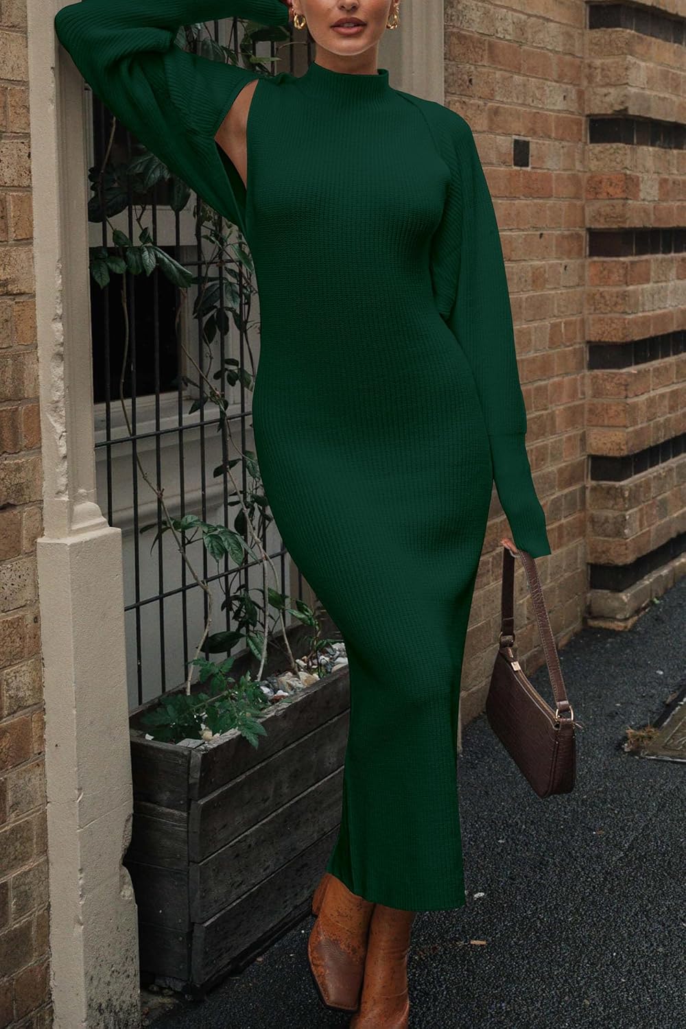 PRETTYGARDEN Women's Fall 2 Piece Outfits Knit Long Sleeve Cropped Cardigan Pullover Sweater Maxi Dress Sets Winter Clothing - Image 4