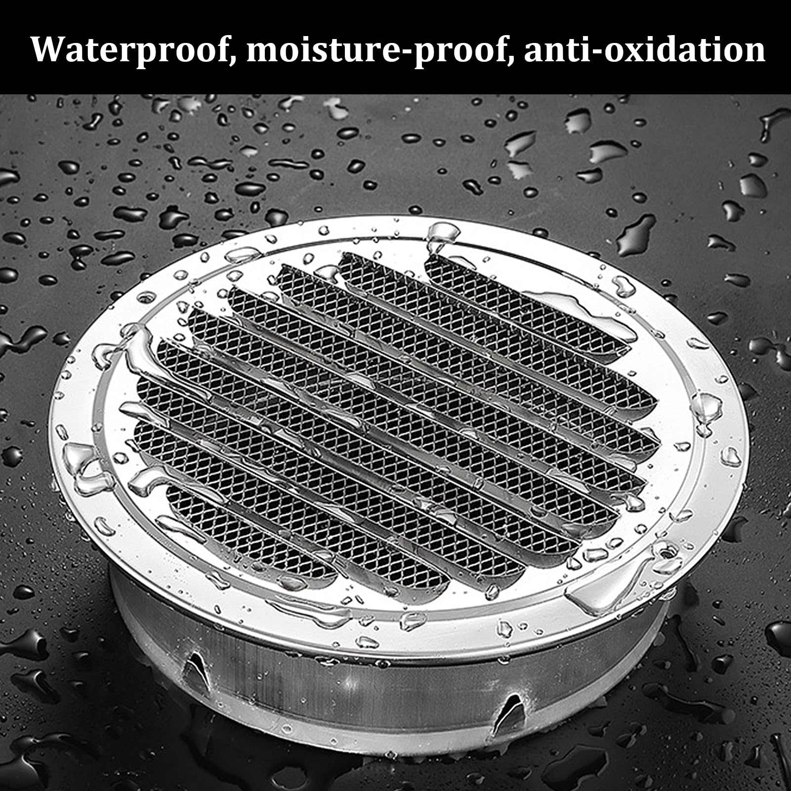 Pamtns Lüftungsgitter 100mm Edelstahl - 2 Stück Mit Insektenschutz Für Küche, Bad
