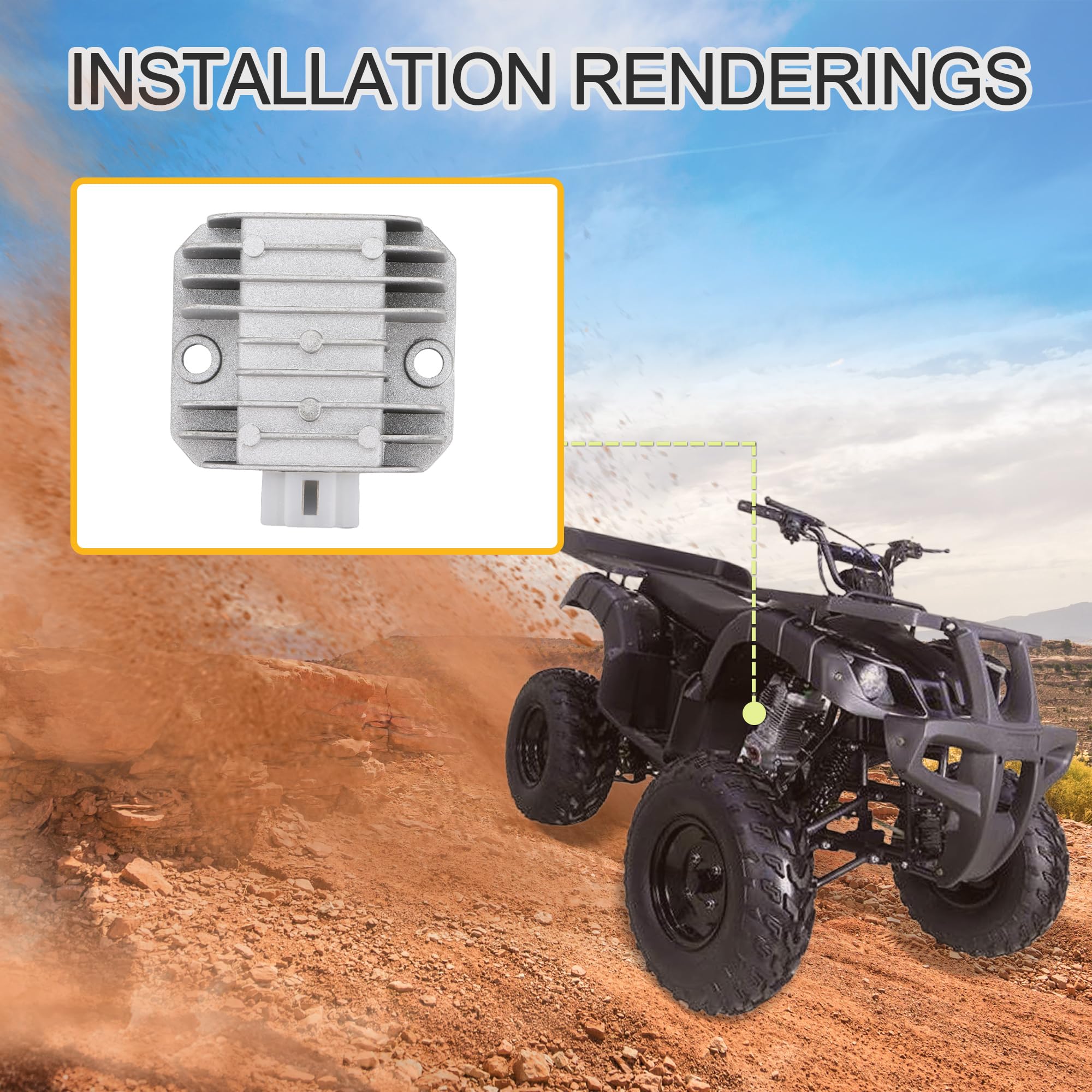 Raddrizzatore Regolatore Di Tensione 12V 4 Poli - Per ATV, Dirt Bike E Go Kart 50cc-125cc - Foto 5