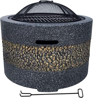 Table Top Outdoor Party BBQ Fire Pit Heaters & Fire Pits Backyard Patio Garden Fireplace with Grill Grate for Heating//Fire Bowls Garden/Beach