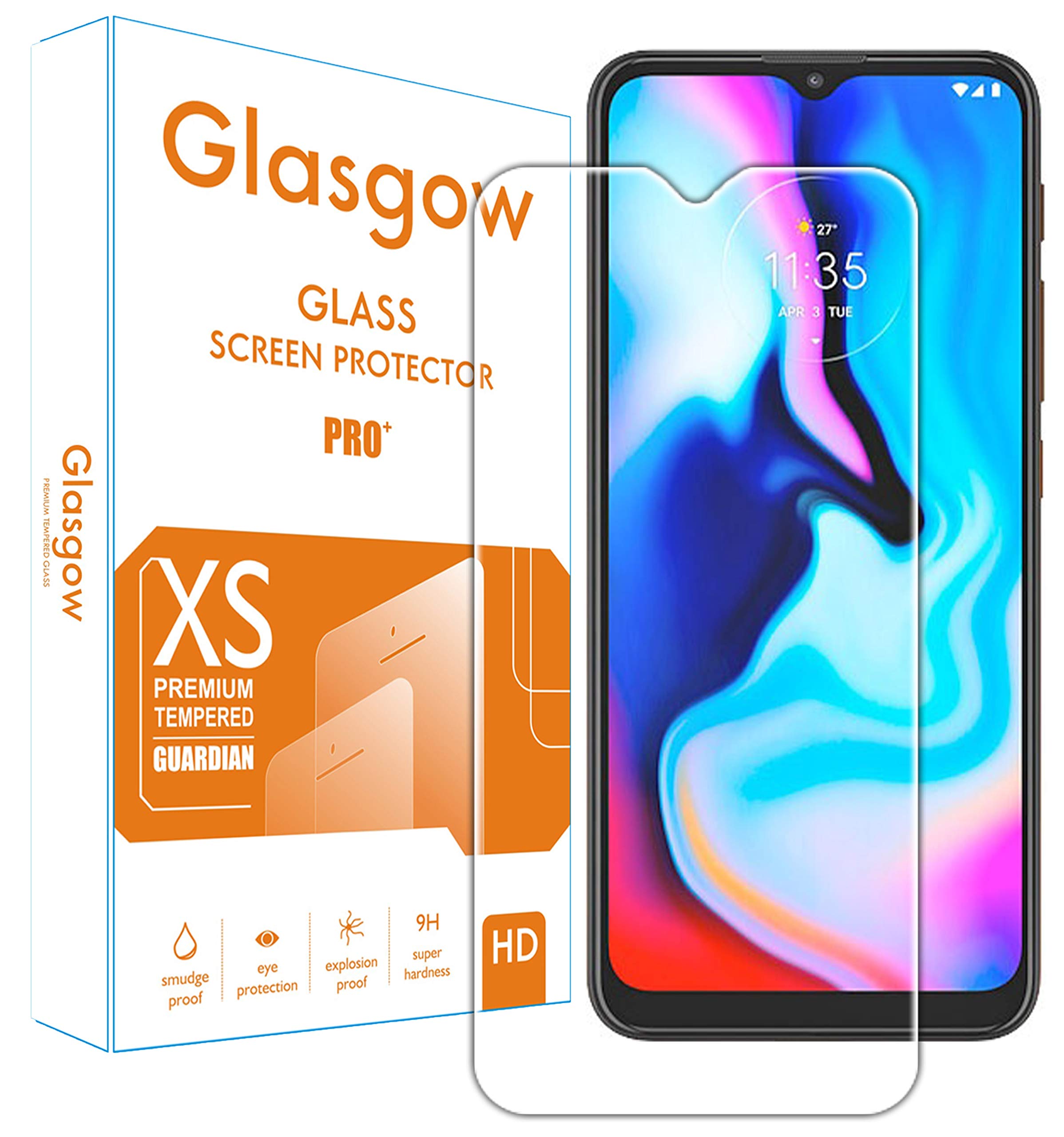 Glasgow Screen Protector for Motorola Moto E7 Plus [Tempered Glass Guard] [Gorilla] Easy Installation [Anti FingerPrint] (B08K2QMXFF) Amazon Price History, Amazon Price Tracker