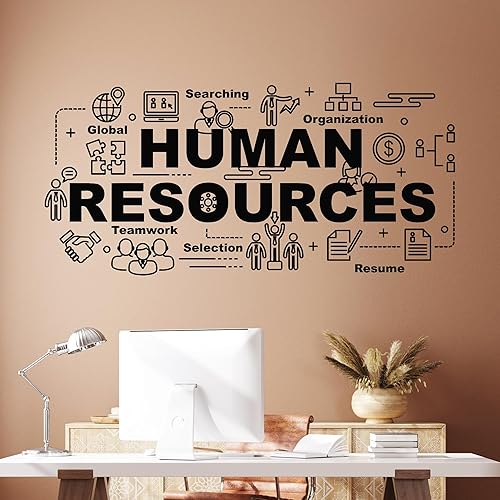 Miniatura 2 de Vinilo adhesivo de pared Recursos humanos Selección de estilo de oficina Pegatinas de trabajo en equipo Mural Decoración grande (g5594) negro